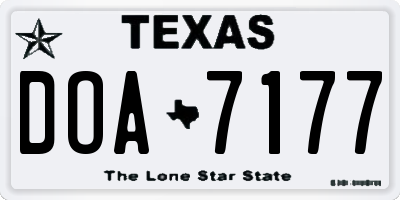 TX license plate DOA7177