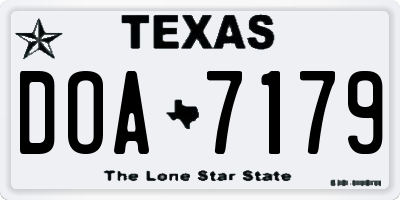 TX license plate DOA7179
