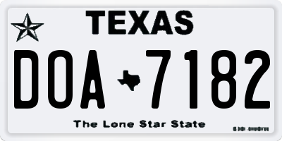 TX license plate DOA7182