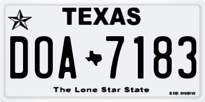 TX license plate DOA7183
