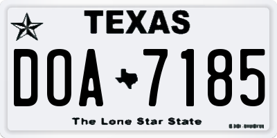 TX license plate DOA7185