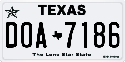 TX license plate DOA7186