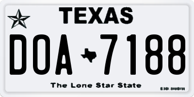 TX license plate DOA7188