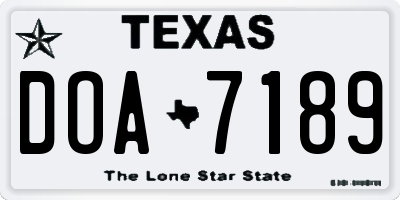 TX license plate DOA7189