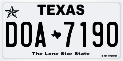 TX license plate DOA7190