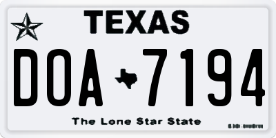 TX license plate DOA7194