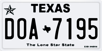 TX license plate DOA7195