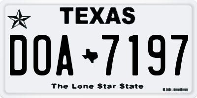 TX license plate DOA7197