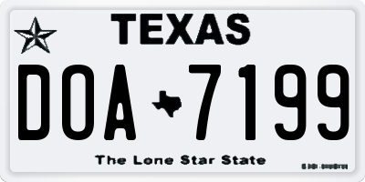 TX license plate DOA7199