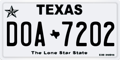 TX license plate DOA7202