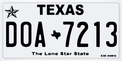 TX license plate DOA7213