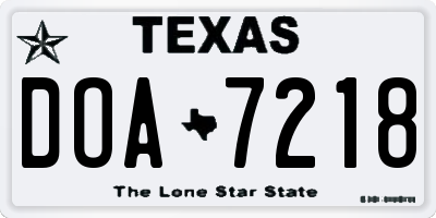 TX license plate DOA7218