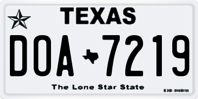 TX license plate DOA7219