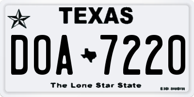 TX license plate DOA7220