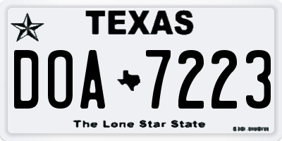 TX license plate DOA7223