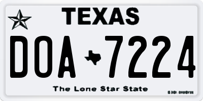 TX license plate DOA7224