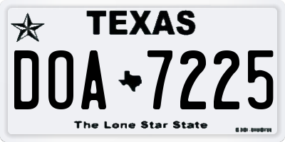 TX license plate DOA7225