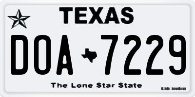TX license plate DOA7229