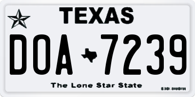 TX license plate DOA7239