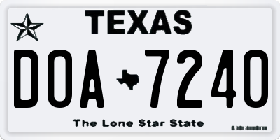 TX license plate DOA7240