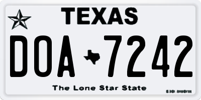 TX license plate DOA7242