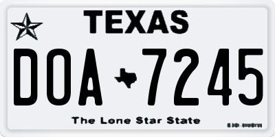 TX license plate DOA7245