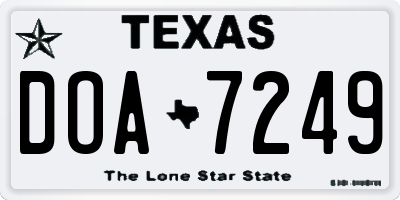 TX license plate DOA7249