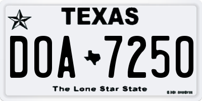 TX license plate DOA7250