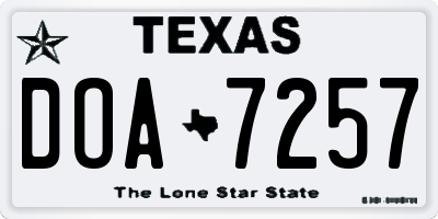 TX license plate DOA7257