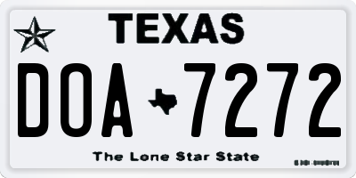 TX license plate DOA7272