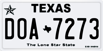 TX license plate DOA7273