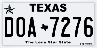 TX license plate DOA7276