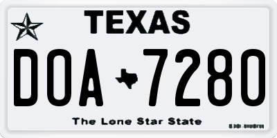 TX license plate DOA7280