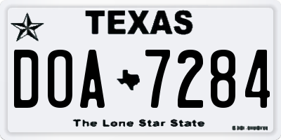 TX license plate DOA7284