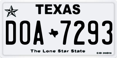 TX license plate DOA7293