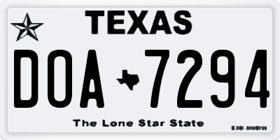 TX license plate DOA7294