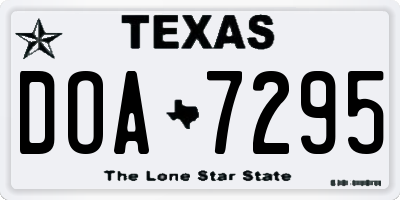 TX license plate DOA7295