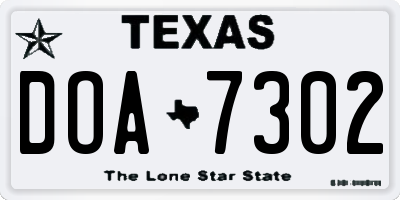 TX license plate DOA7302
