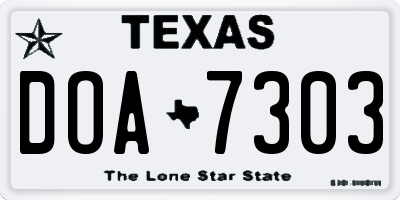 TX license plate DOA7303