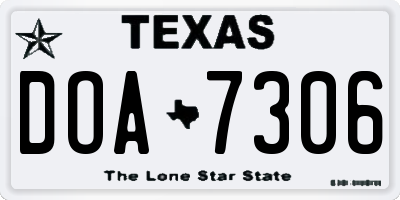 TX license plate DOA7306