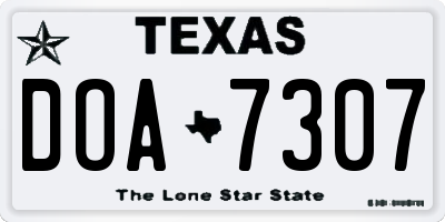 TX license plate DOA7307