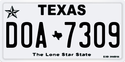 TX license plate DOA7309