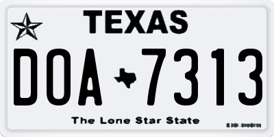 TX license plate DOA7313