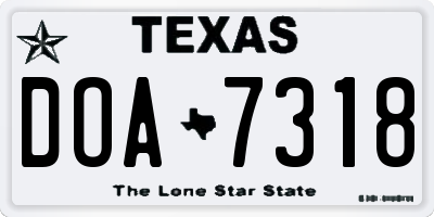 TX license plate DOA7318