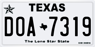 TX license plate DOA7319