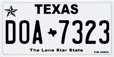 TX license plate DOA7323