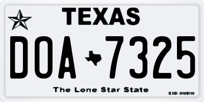TX license plate DOA7325