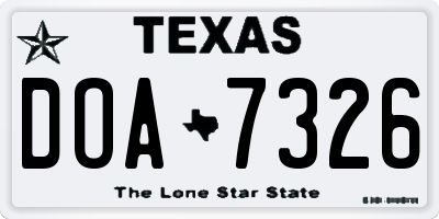 TX license plate DOA7326