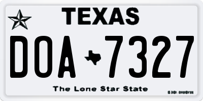 TX license plate DOA7327