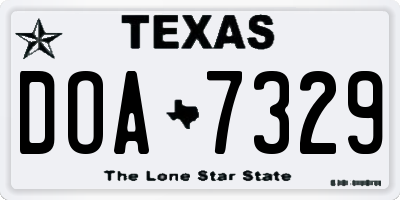 TX license plate DOA7329